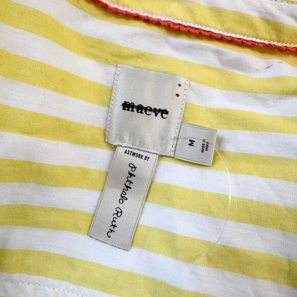 Anthropologie Maeve Bennet Button Down Shirt Novelty Striped Sunglasses Medium - Picture 7 of 12